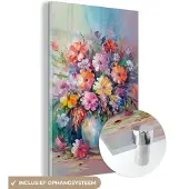 MuchoWow Glasschilderij 100x150 cm - Schilderij acrylglas - Bloemen - Kunst - Schilderij - Lente - Boeket - Foto op glas - Muurdecoratie woonkamer - Wanddecoratie slaapkamer - Schilderijen