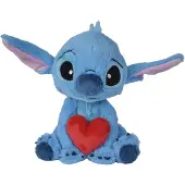 Disney Knuffel Lilo & Stitch Stitch Met Hart Blauw 11 X 13 X 25 Cm