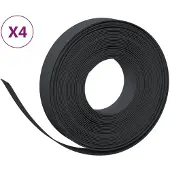 vidaXL Graskanten, 4 stuks, zwart, 10 meter, 10 cm, polyethyleen