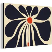 MuchoWow Wanddecoratie Metaal - Aluminium Schilderij Industrieel - Bloemen - Vaas - Plant - Rood - 60x40 cm - Dibond - Foto op aluminium - Industriële muurdecoratie - Voor de woonkamer/slaapkamer