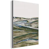 MuchoWow Wanddecoratie Metaal - Aluminium Schilderij Industrieel - Abstract - Heuvels - Natuur - Groen- Kunst - 90x120 cm - Dibond - Foto op aluminium - Industriële muurdecoratie - Voor de woonkamer/slaapkamer