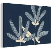 MuchoWow Wanddecoratie Metaal - Aluminium Schilderij Industrieel - Bloemen - Blauw - Planten - Natuur - 30x20 cm - Dibond - Foto op aluminium - Industriële muurdecoratie - Voor de woonkamer/slaapkamer