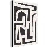 MuchoWow Wanddecoratie Metaal - Aluminium Schilderij Industrieel - Vormen - Abstract - Pastel - Zwart - 30x40 cm - Dibond - Foto op aluminium - Industriële muurdecoratie - Voor de woonkamer/slaapkamer
