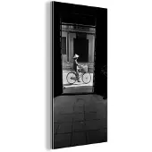MuchoWow Wanddecoratie Metaal - Aluminium Schilderij Industrieel - Deur - Fiets - Straat - Architectuur - 40x80 cm - Dibond - Foto op aluminium - Industriële muurdecoratie - Voor de woonkamer/slaapkamer