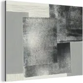 MuchoWow Wanddecoratie Metaal - Aluminium Schilderij Industrieel - Abstract - Grijs - Zwart - Kubus - 160x120 cm - Dibond - Foto op aluminium - Industriële muurdecoratie - Voor de woonkamer/slaapkamer