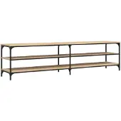 vidaXL Tv-meubel 200x30x50 cm bewerkt hout metaal sonoma eikenkleurig
