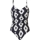 Pastunette Dames Power Print Badpak Zwart - Maat 38