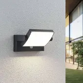 LINDBY Wandlamp buiten met bewegingssensor Sherin , zwart, Aluminium, Modern