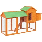 vidaXL Kippenhok 193x65x117 cm massief grenenhout bruin