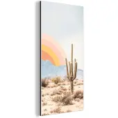 MuchoWow Wanddecoratie Metaal - Aluminium Schilderij Industrieel - Cactussen - Planten - Natuur - Zon - 80x160 cm - Dibond - Foto op aluminium - Industriële muurdecoratie - Voor de woonkamer/slaapkamer