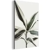 MuchoWow Wanddecoratie Metaal - Aluminium Schilderij Industrieel - Planten - Groen - Natuur - Wit - 60x90 cm - Dibond - Foto op aluminium - Industriële muurdecoratie - Voor de woonkamer/slaapkamer