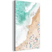 MuchoWow Wanddecoratie Metaal - Aluminium Schilderij Industrieel - Zee - Strand - Parasols - Zomer - 20x30 cm - Dibond - Foto op aluminium - Industriële muurdecoratie - Voor de woonkamer/slaapkamer