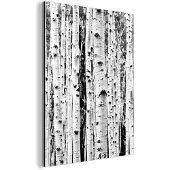 MuchoWow Wanddecoratie Metaal - Aluminium Schilderij Industrieel - Bomen - Hout - Zwart wit - Natuur - 90x120 cm - Dibond - Foto op aluminium - Industriële muurdecoratie - Voor de woonkamer/slaapkamer