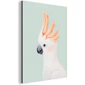 MuchoWow Wanddecoratie Metaal - Aluminium Schilderij Industrieel - Kaketoe - Dieren - Natuur - Wit - 120x160 cm - Dibond - Foto op aluminium - Industriële muurdecoratie - Voor de woonkamer/slaapkamer