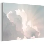 MuchoWow Wanddecoratie Metaal - Aluminium Schilderij Industrieel - Lucht - Wolken - Zon - Natuur - 180x120 cm - Dibond - Foto op aluminium - Industriële muurdecoratie - Voor de woonkamer/slaapkamer