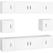 vidaXL 8-delige Tv-meubelset bewerkt hout wit
