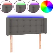 vidaXL Hoofdbord LED 93x16x78/88 cm kunstleer grijs