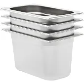 vidaXL Gastronormbakken 4 st GN 1/4 150 mm roestvrij staal