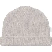 Noppies baby rib gebreide newborn muts Nevel taupe melange Bruin Jongens/Meisjes Katoen - maat 56-62