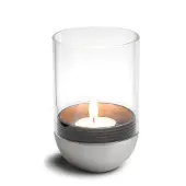 Höfats Windlicht Gravity Candle M90 Zilver Transparant
