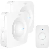 Elro DB3000 Draadloze Deurbel Set – met 2x Ontvanger op batterij - Bereik 300 meter - IP65 Waterdicht - 64 Melodieën - Wit