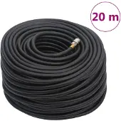 vidaXL Hybride luchtslang, zwart, 0,6 inch, 20 meter, rubber en PVC