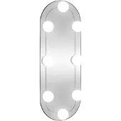 vidaXL Wandspiegel met LED's ovaal 15x40 cm glas