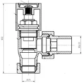Eastbrook Valve Square radiator aansluitset haaks