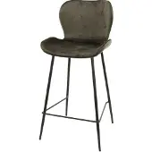 AnLi Style Barstoel ronde buis - Groen Velours (Groen, 47x99x51cm)