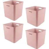 Sunware Sigma Home cube opbergbox 25L - Set van 4 - Roze