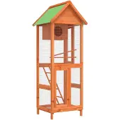 vidaXL Volière 60x58,5x160 cm massief grenenhout bruin