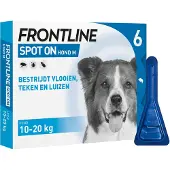 Frontline Spot On Anti Vlooien en Teken Druppels Hond 10 - 20 kg 6 pipetten