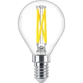 Philips MASTER LED E14 Kogel Filament Helder 2.5W 340lm - 922-927 Dim To Warm | Beste Kleurweergave - Dimbaar - Vervangt 25W