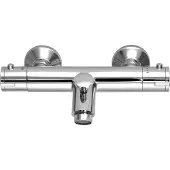 Laveo Thermostatische badkraan voor wandmontage, zonder doucheset, chroom