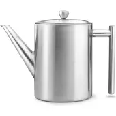 Bredemeijer - Theepot dubbelwandig Minuet Cylindre 1,2L mat