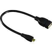 Hama Adapterkabel OTG micro USB-USB 15 cm zwart