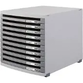 HAN CONTUR - Schubladenschrank - 10 Schubfächer 1510-0-19 Ladebox Lichtgrijs DIN A4, DIN B4, DIN C4 Aantal lades: 10
