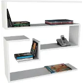 Emob Houten Kunst Wandplank | 100% Melamine Gecoat | 90x87x22 cm | Wit
