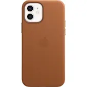 Apple iPhone 12 en 12 Pro Back Cover met MagSafe Leer Zadelbruin