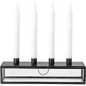 Bloomingville Pelo adventskaars houder, zwart, glas