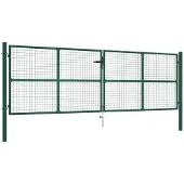 vidaXL Tuinhek van gaas staal 400x125 cm groen
