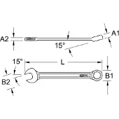 Ks Tools 517.0622 5170622 Ring-steeksleutel Sleutelbreedte (metrisch) 22 mm