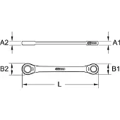 Ks Tools 5034404 503.4404 Dubbele ringsleutel Sleutelbreedte (inch) 5/8 - 9/16