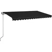 vidaXL Luifel automatisch met LED en windsensor 400x350 cm antraciet