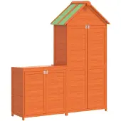 vidaXL 2-delige Tuinschuurset massief grenenhout bruin