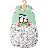Heless Poppenslaapzak Pinguïn Fluweel Groen/wit Mt 28-35 Cm