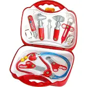 Klein Toys dokterskoffer - incl. speelgoedinstrumenten en handleiding voor eerstehulp - 26,5x9,5x23 cm - rood