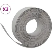 vidaXL Tuinranden 3 st 10 m 15 cm polyetheen grijs
