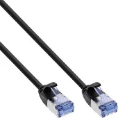 InLine Slim - Cordon de raccordement - RJ-45 (M) pour RJ-45 (M) - 7.5 m - U/FTP, PiMF - CAT 6a - moulé, rond, sans crochet - noir