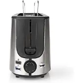 Nedis Broodrooster | Roestvrij Stalen Serie | 2 Sneetjes Brood | 1 Lange sleuf | Bruining niveaus: 6 | Ontdooifunctie | Broodjesrek | Aluminium - KABT310EAL